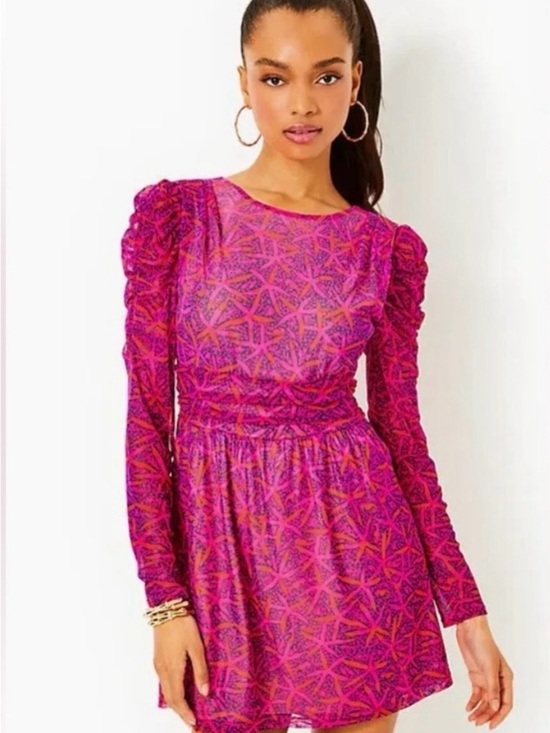 Lilly Pulitzer Dresses & Skirts - NWT Lilly Pulitzer Long Sleeve Presley Romper Mini Dress Sz L